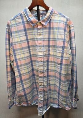 Gymboree Men's XXL 100% Cotton Poplin Button Down Preppy Pastels Long Sleeve